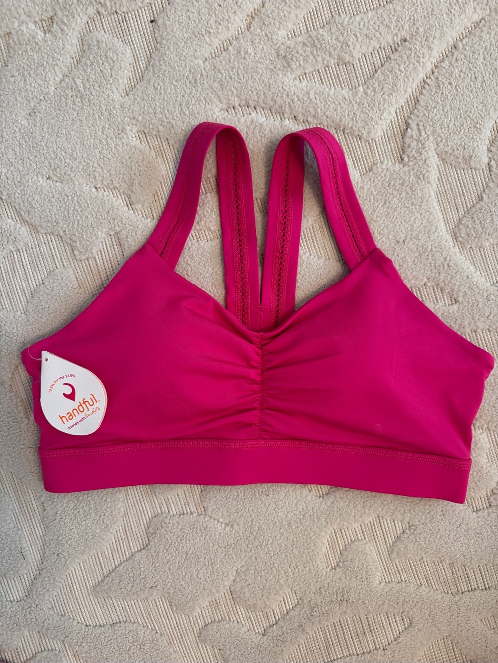 Handful hot pink Y-back sports bra